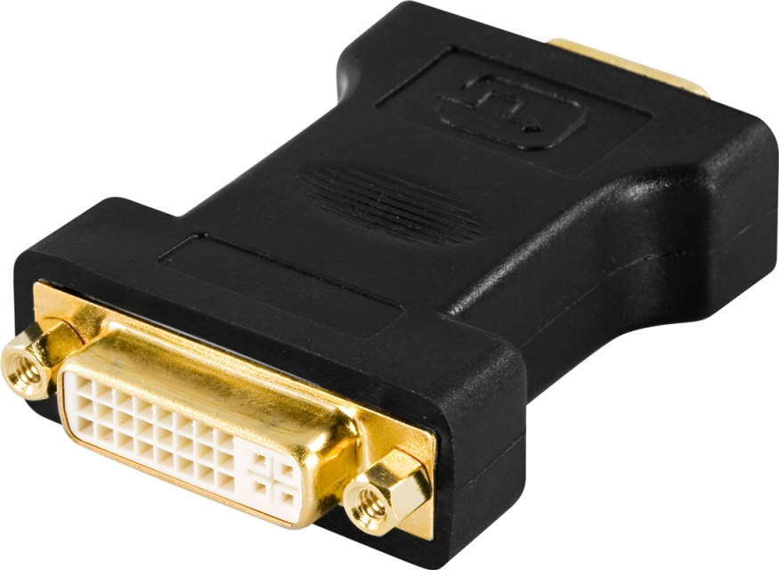 DELTACO DVI adapter analog DVI - analog VGA, ho - ha, svart