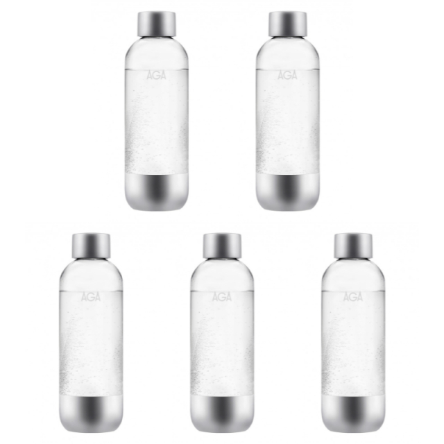 5-pack AGA AQVIA Steel 1L, PET bottle