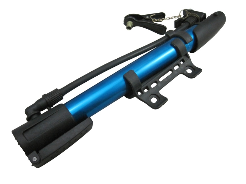 Bicycle pump with bracket for the frame