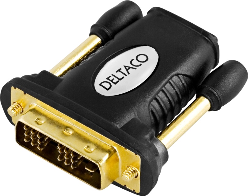 DELTACO HDMI-adapter, Full HD @60Hz, HDMI 19-pin female to DVI-D male