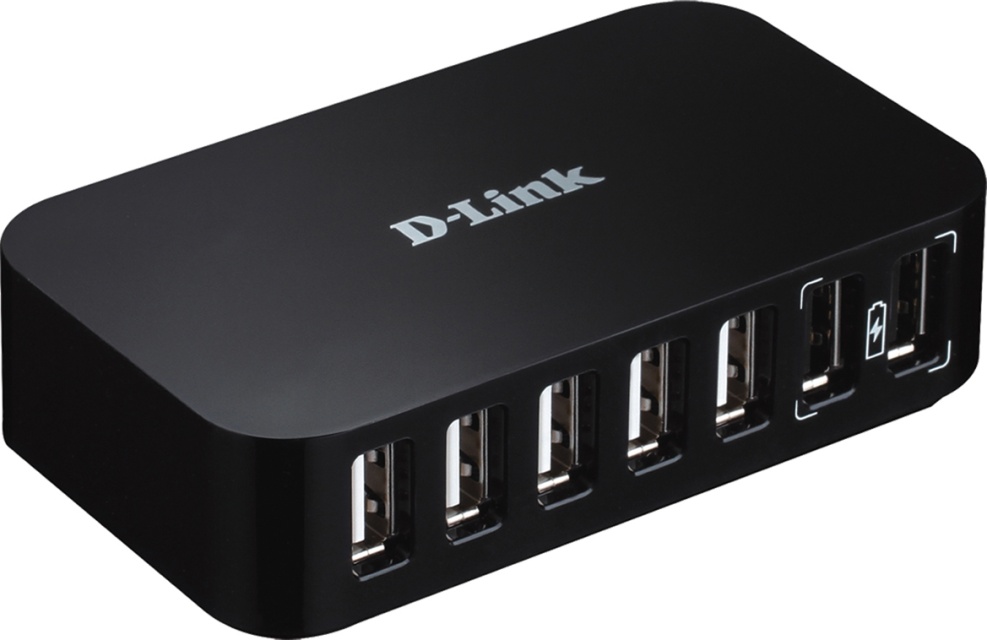 D-Link USB 2.0 Hub 7 portar, med nätadapter