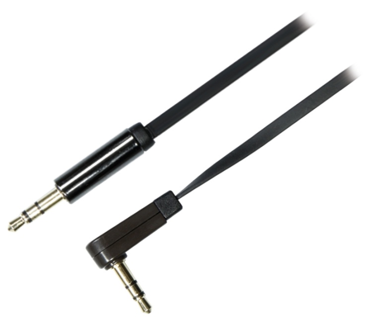 DELTACO audio cable, angled 3.5mm male - 3.5mm male, 2m, black<div style="text-align:center; margin-top:15px;"><i>This text was automatically translated, errors may be present.</i></div>