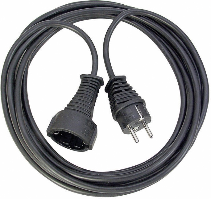 Brennenstuhl Earthed extension cable, CEE 7/7 - CEE 7/4, 2m, black