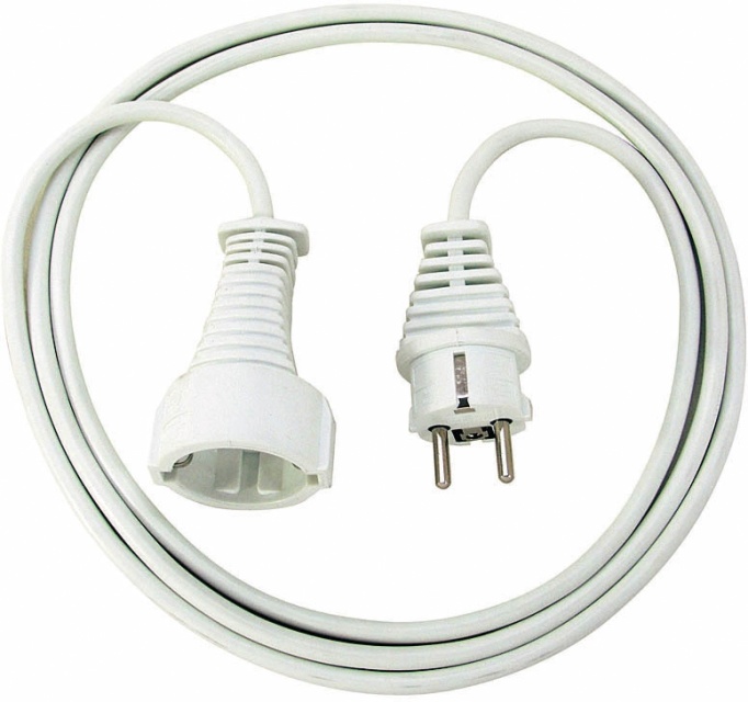 Brennenstuhl grounded extension cable, CEE 7/7 - CEE 7/4, 2m, white (1168120015)