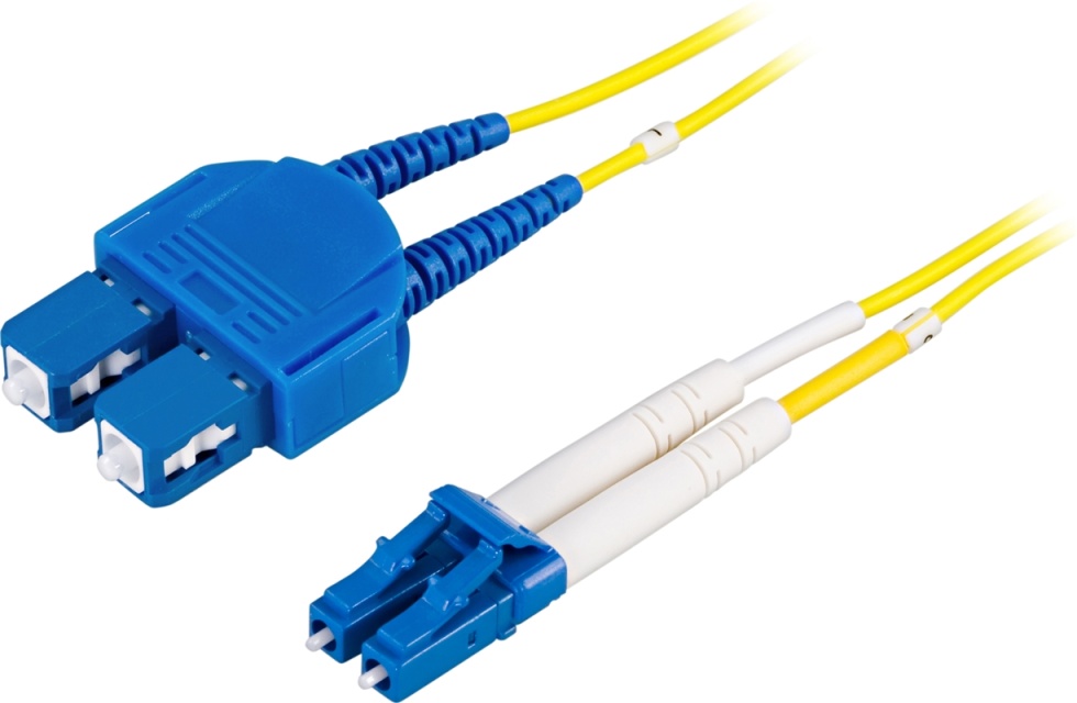 DELTACO Fiberkablage LC - SC, duplex, singlemode OS2, 0,5m