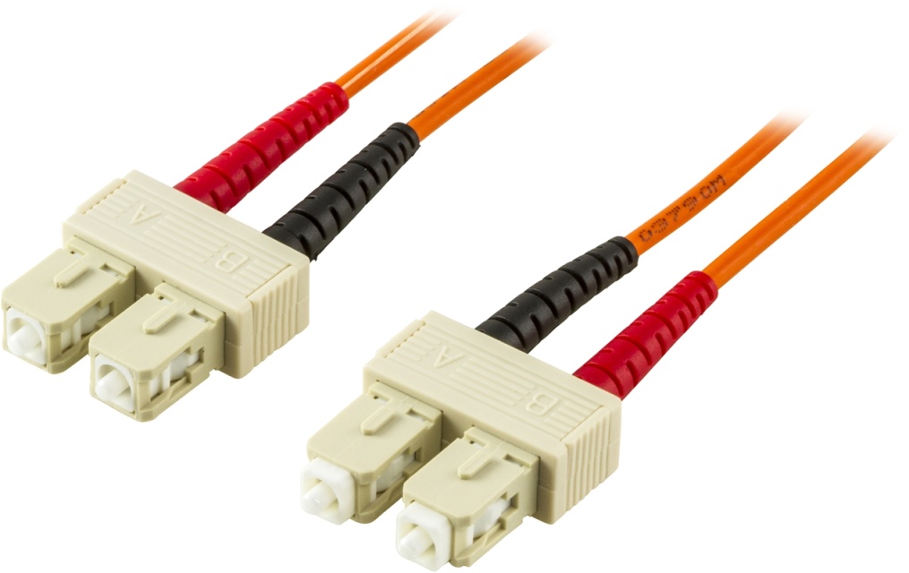 DELTACO OM2 fiber cable, SC - SC, duplex, UPC, 50/125, 1m, orange
