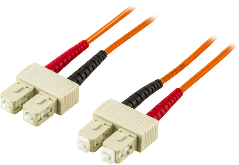 DELTACO OM1 fiber cable, SC - SC, duplex, UPC, 62,5/125, 25m, orange