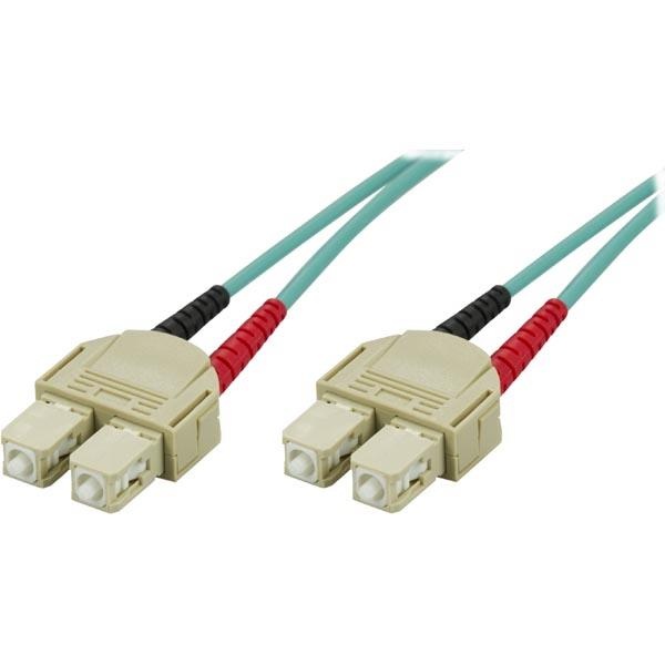 DELTACO OM3 fiberkabel SC - SC, duplex, multimode, 50/125, 1m