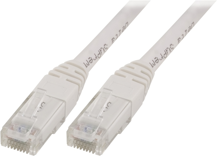 DELTACO U/UTP Cat5e patchkabel 0.5m, vit