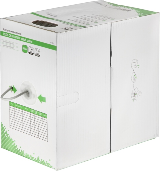 DELTACO UTP patchkabel, LSZH, Cat6, 305m, box