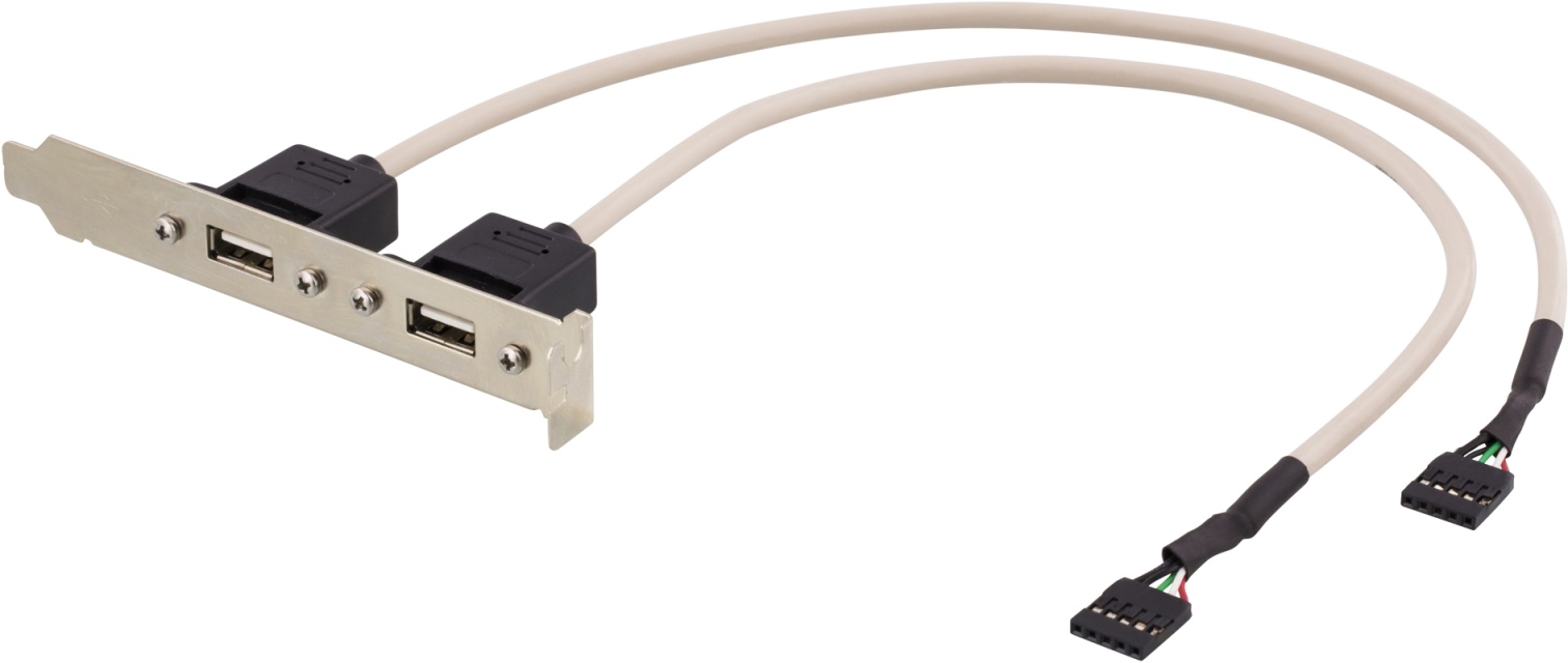 DELTACO 2x5 polig USB kontakt för moderkort med USB stöd, 30 cm