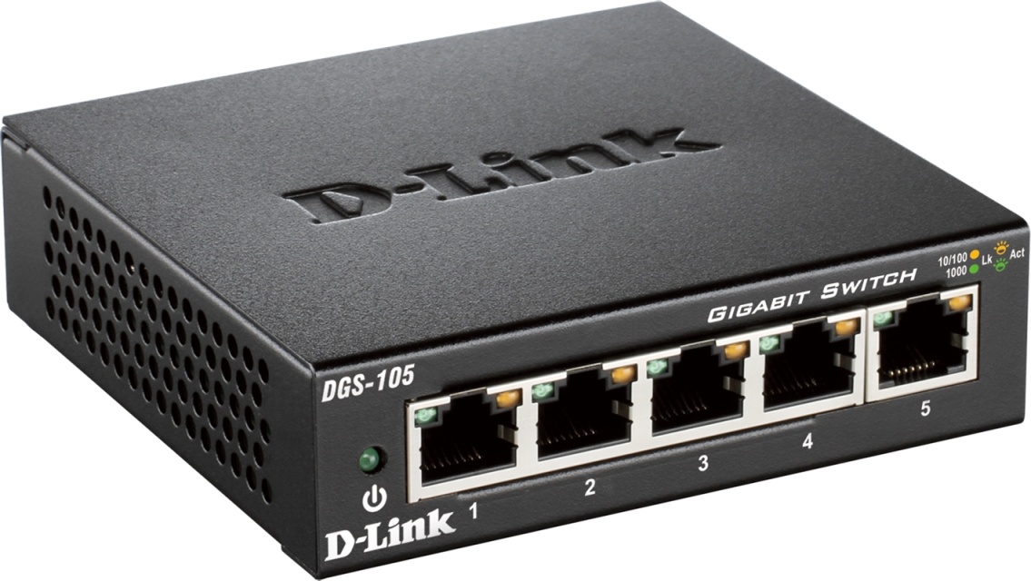 D-Link 5-port 10/100/1000 Gigabit Metal Housing Desktop Switch