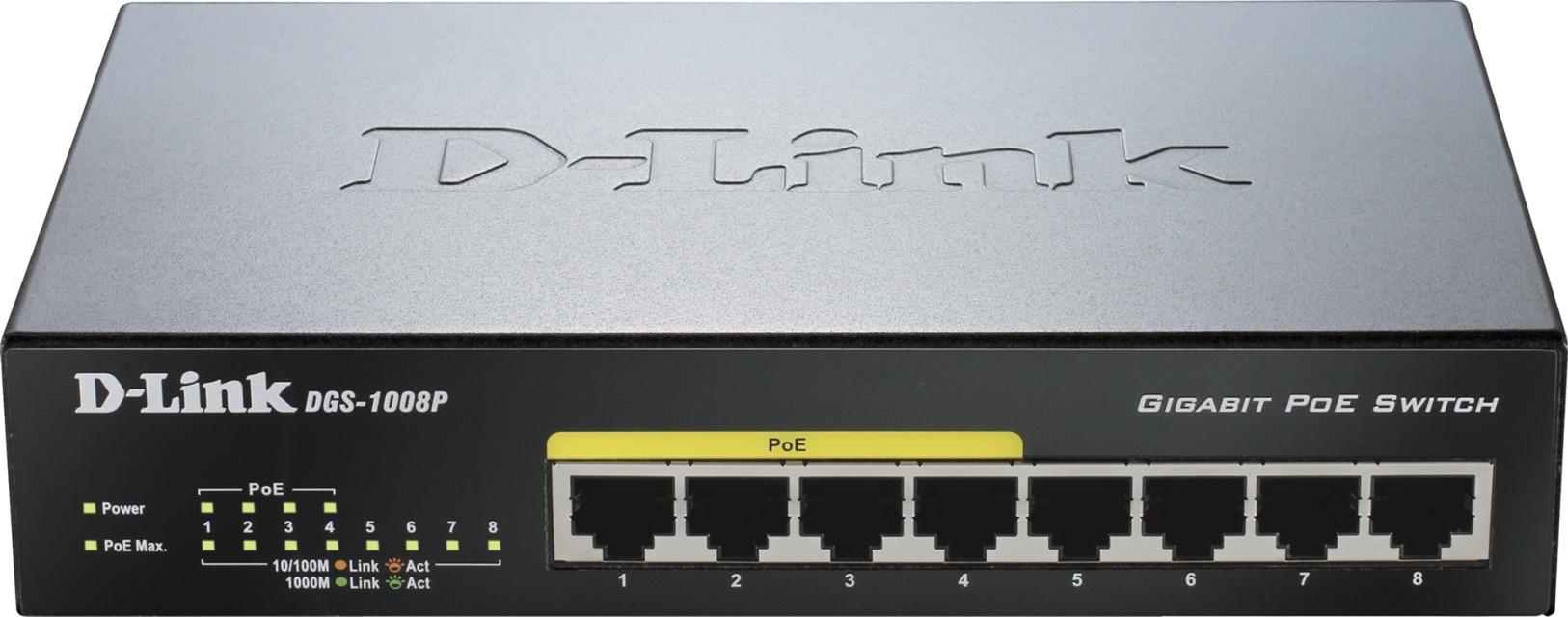 D-Link 8-port 10/100/1000 Desktop Switch w/ 4 PoE Ports