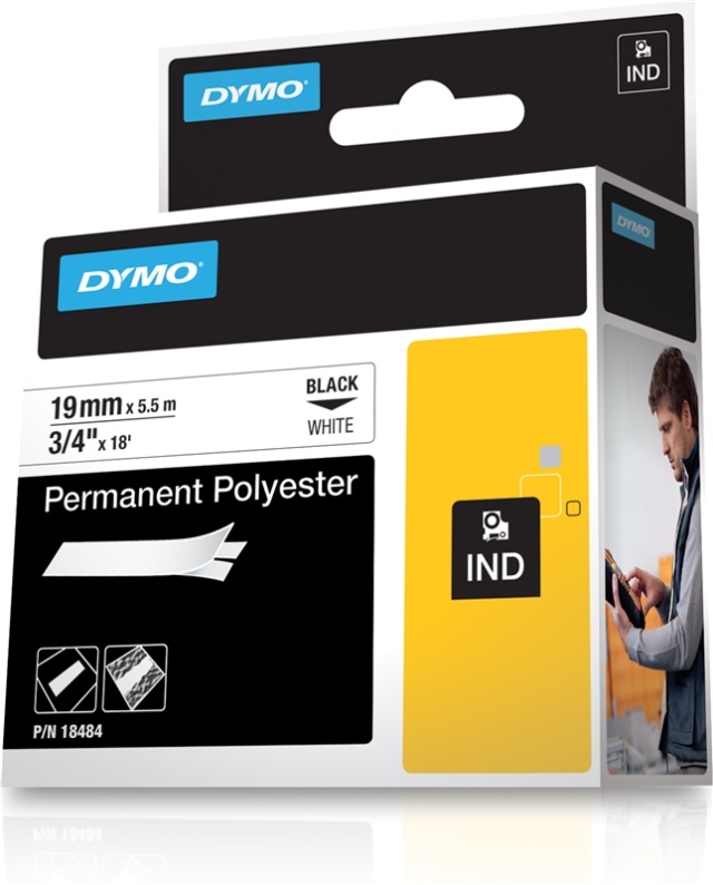 DYMO RhinoPRO märktejp perm poly vit 19mm