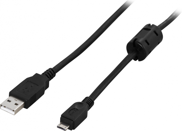 DELTACO USB 2.0 cable Type A male - Type Micro A male 2m, black (USB-361S)