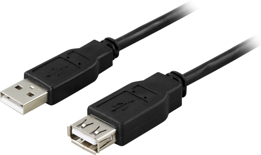 DELTACO USB 2.0 kabel Typ A hane - Typ A hona 3m, svart