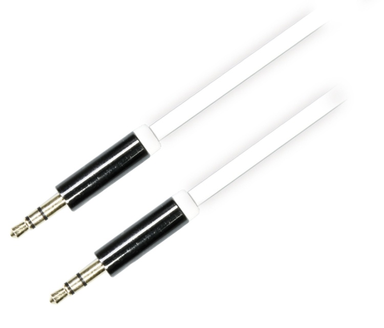 DELTACO ljudkabel, 3,5mm hane till 3,5mm hane, 0,5m, vit
