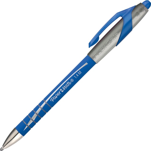 Papermate Flexgrip Elite, ballpoint pen, blue ink, 1.4mm, 12-p, blue