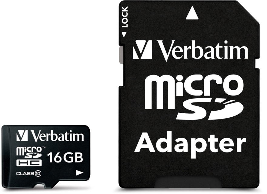 Verbatim microSDHC, 16GB,  Class 10, inkl adapter