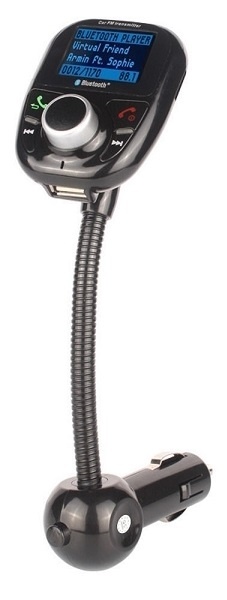FM transmitter with Bluetooth hands-free and car charger, Black