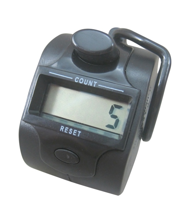 Hand counter with digital five-digit counter, Black