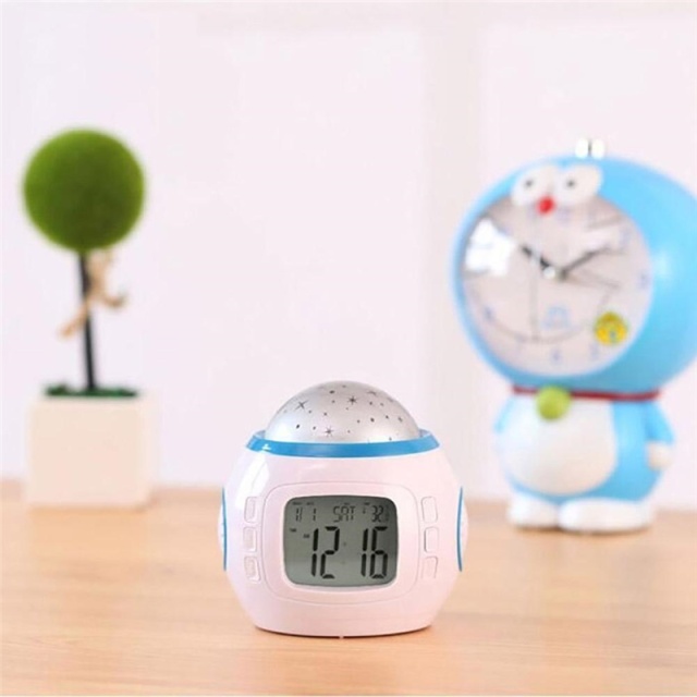 Alarm clock with night light and music, Stars