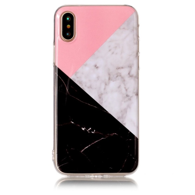 Soft TPU case for iPhone X/XS, Pink, Grey, Black, Marble