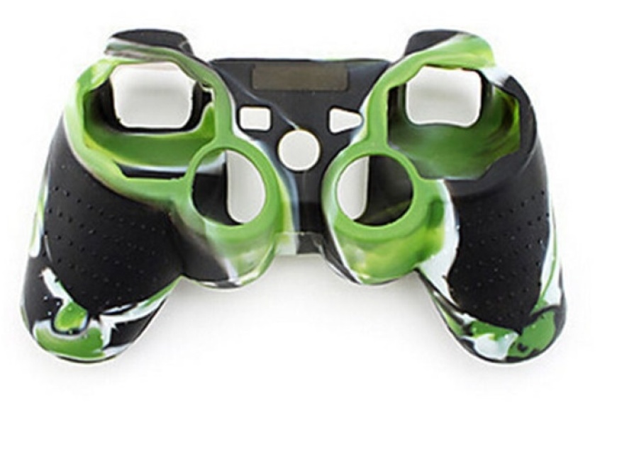 Silicone grip for controller, Playstation 3, Camouflage Green