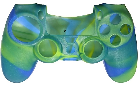 Silicone grip for controller, Playstation 4, Camouflage Green, Blue
