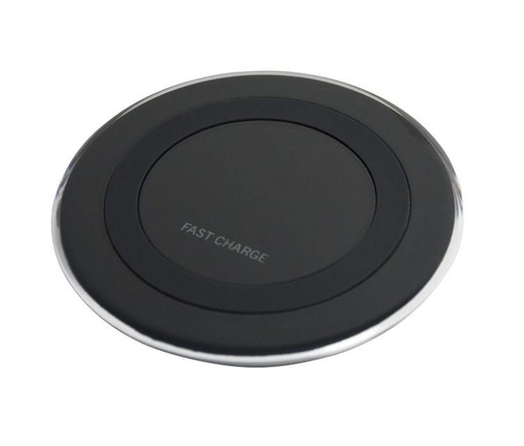 Wireless Qi Charger Round Charging Pad, Fast Charging, Black (WA-07)