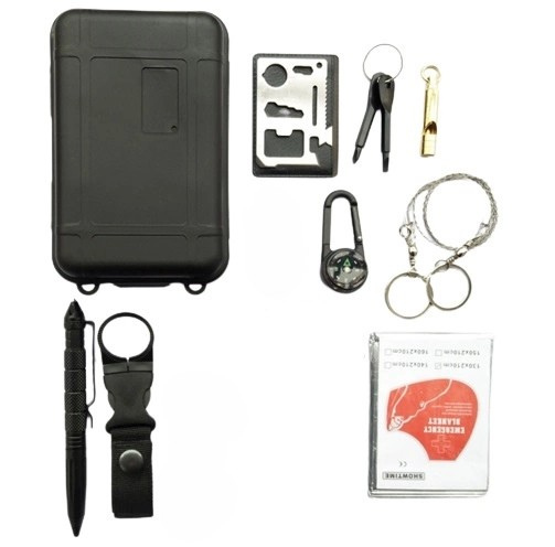 Survival kit in 8 parts - Black