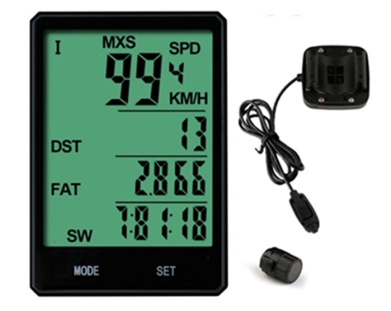 Cycling computer with LCD screen, Black