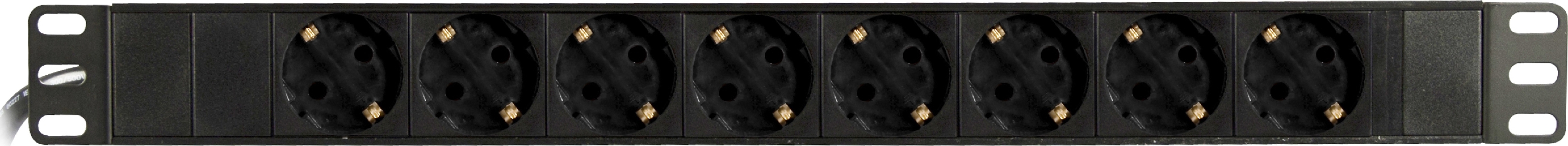 DELTACO Grenuttag, 8xCEE 7/4, 1xCEE 7/7, 2m kabel, svart