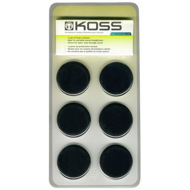 Koss Replacement Cushions for Port a Pro, 6 pcs., Black