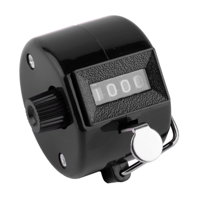 Hand calculator with four-digit counting system, Black