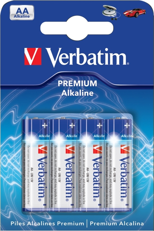 Verbatim batterier, AA(LR06), 4-pack, Alkaline, 1,5 V