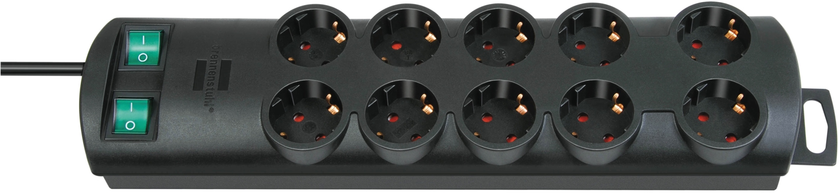 Brennenstuhl Extension Socket Primera-Line 10-Way 2.00 m Black - Protective Contact