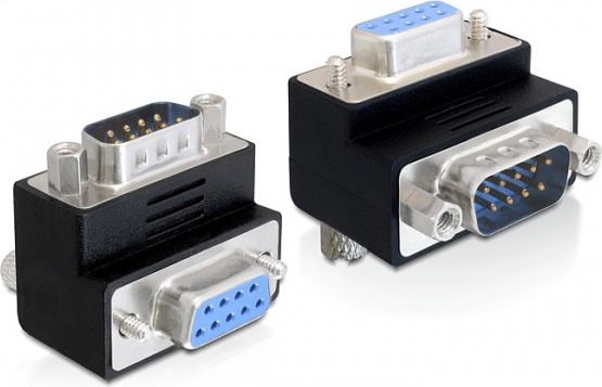 DeLOCK vinklad adapter DB9ha-ho, skruvlås
