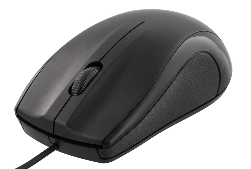 DELTACO wired optical mouse, 3 buttons with a scroll, 1200 DPI, black