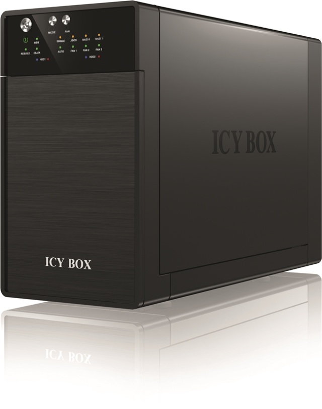 ICY BOX externt RAID-kabinett för 2x3,5" SATA-hdd USB 3.0/eSATA, sv