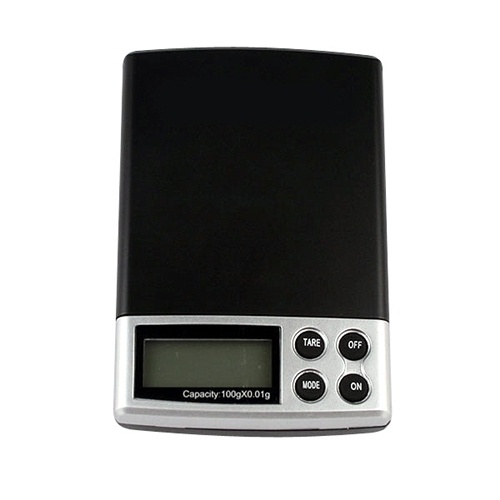 Digital scale in pocket format, accuracy of 0.01g, maximum weight 100g