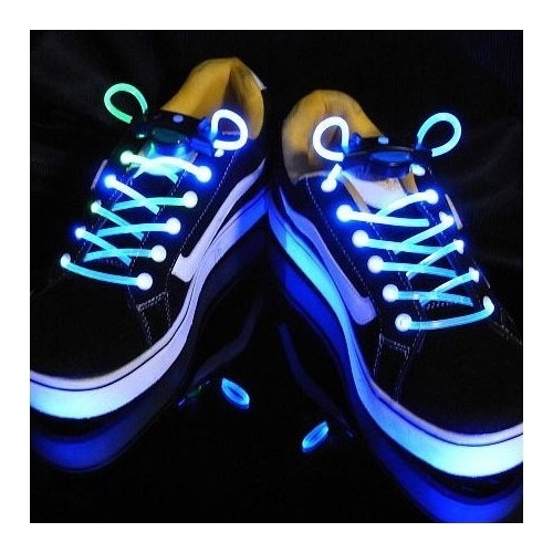 LED shoelaces - glowing and flashing in different colors