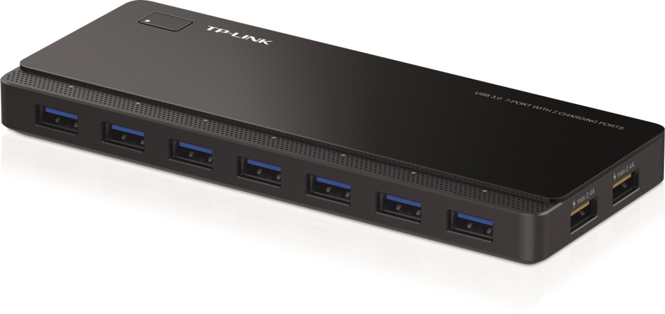 TP-Link UH720, USB 3.0 hubb med 7 portar, 2xladdningsportar, svart