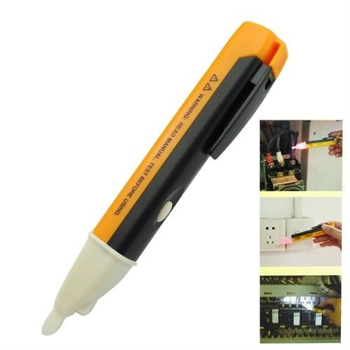 Test pen for voltage, with LED indicator and flashlight