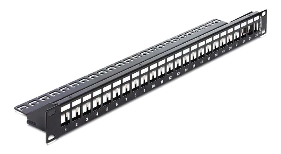 Delock 19″ Keystone Patch Panel 24 Port black