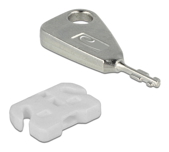 DeLOCK USB Port Blocker, 5 USB locks, 2 keys, white