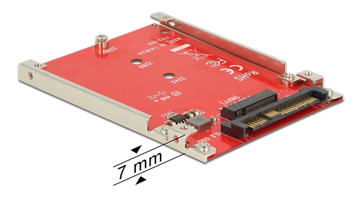 2.5" Converter U.2 SFF-8639>M.2 NVMe Key M-7 mm