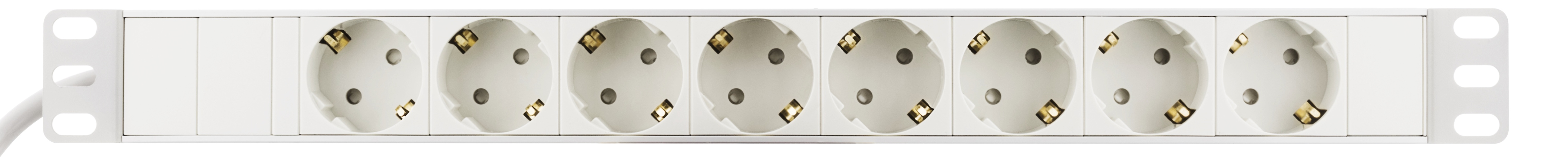 DELTACO Grenuttag med 8xCEE 7/4 uttag, 1xCEE 7/7, petskydd, White