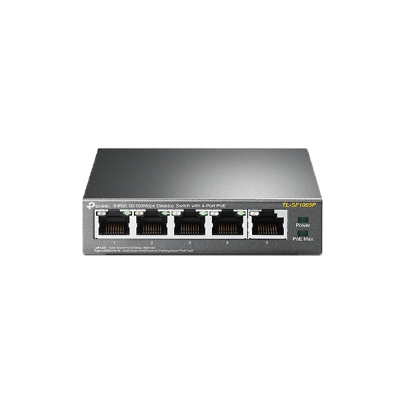 TP-Link Desktop Switch, 4-Ports, PoE, 100 Mbps, 58W, black