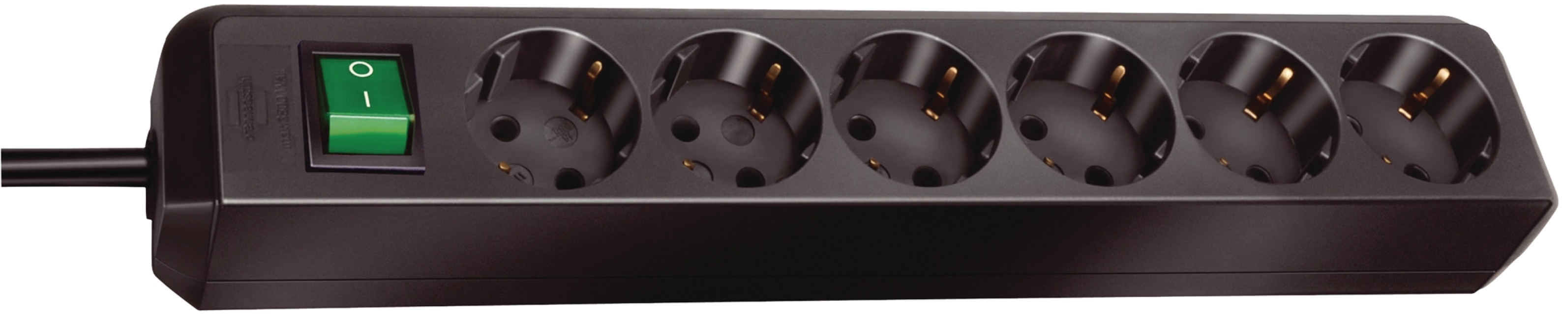 Extension Socket Eco-Line 6-Way 3.00 m Black - Protective Contact
